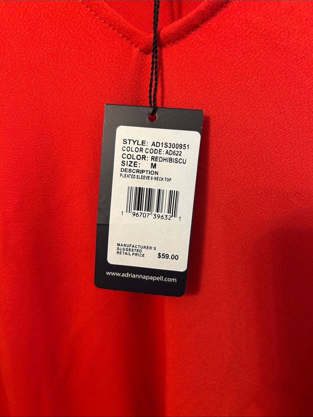 Adrianna Papell Women’s Red Top Medium NWT - Picture 4 of 5